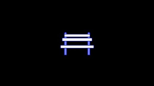 Neon Animated Park Bench Icon