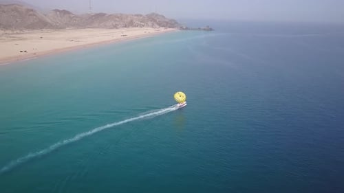 Aerial view of Parasailing