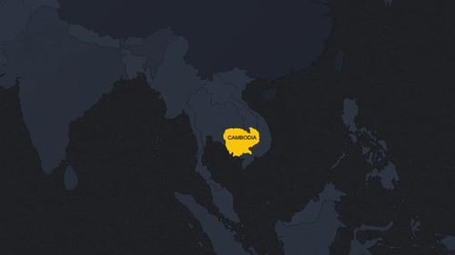 Animated World Map Zoom and Country Highlight