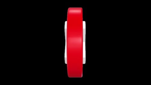 3D Red Error Button with White Cross Symbol