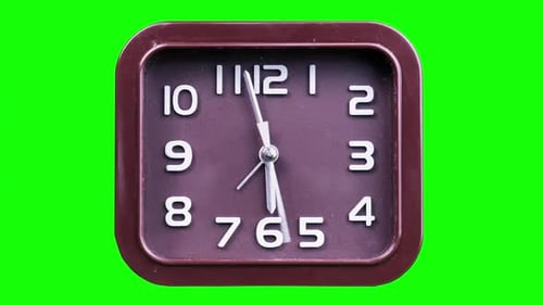 Timelapse of Analog Clock Face With Spinning Watch Hands on a Green Background