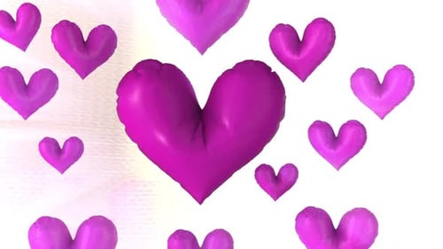 Floating Pink Heart Balloons Romantic Background Loop