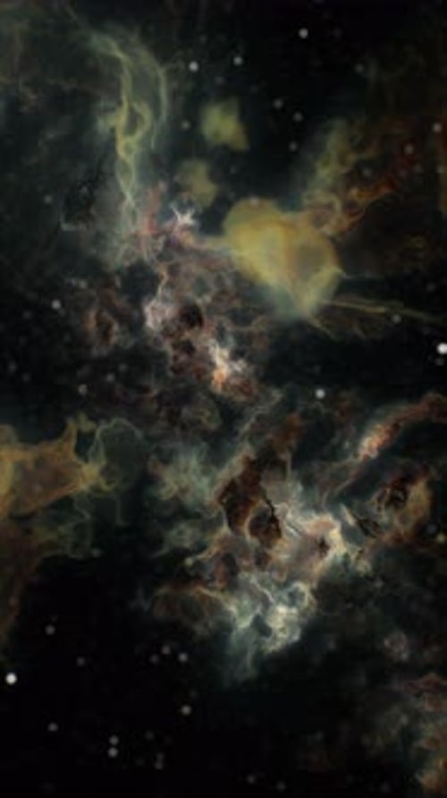 Nebula with a Vibrant Black and Yellow Background