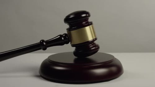 Gavel on Block with Falling Money