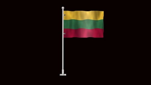 Flagge von Litauen weht