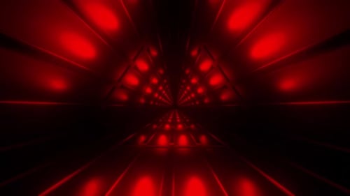 Динамичный футуристический туннель со светящимися неоновыми огнями