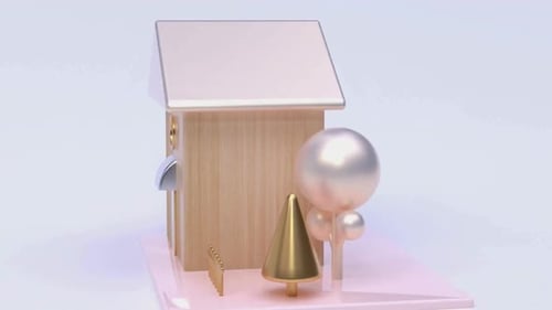 Animated 3D Minimalist House and Garden Reveal