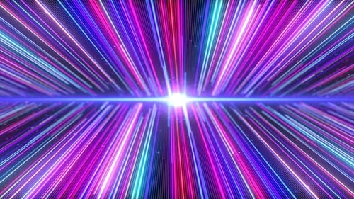 Abstract Neon Light Tunnel Hyperspace Animation