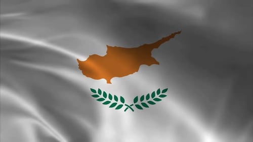 Waving Flag of Cyprus with Realistic Fabric Motion