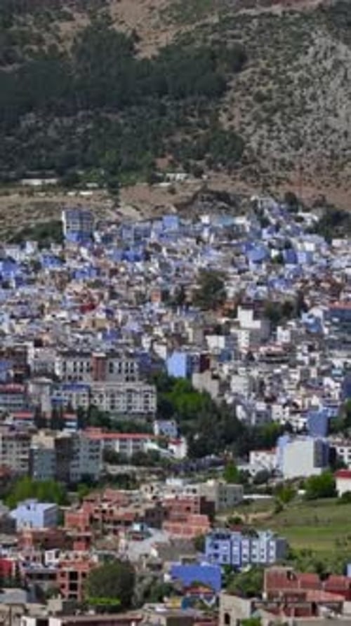 Vertical View Of Chefchaouen Cityscape, Morocco