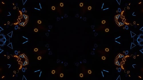 Abstract Neon Geometric Kaleidoscope Loop