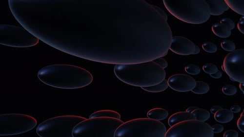 Abstract Black Spheres with Reflections on Dark Background