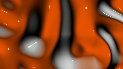 Background with Orange and White Plasma Waves, Unique Design, 3D Render, Reflection, Exclusive
