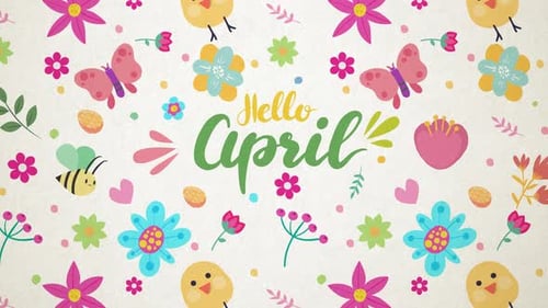 Hallo April Spring, nahtlose Loop-Hintergrundanimation