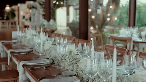 Beautiful Wedding Reception Table Setting with Elegant Decor