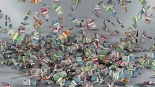 Hong Kong Money - Dollar Stacked Money Falling - Hong Kong Currency