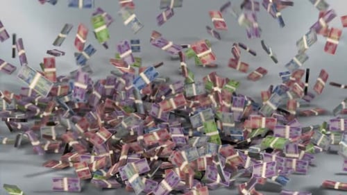 Ethiopia Money - Birr Stacked Money Falling - Ethiopian Currency
