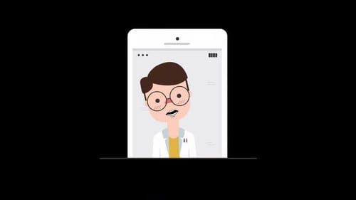 Online Doctor Service In Mobile Application On Alpha Channel