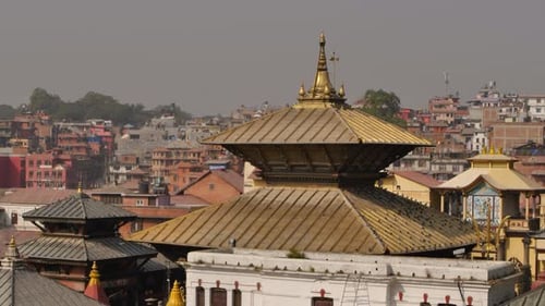 Day time view of upper section of Pashupatinath temple, Kathmandu, Nepal