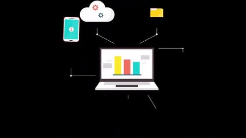 Business Items Flying Air Infograph Alpha Channel