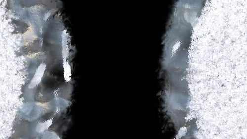 Animierte Frostübergänge mit organischer Eiskristallisation von horizontalen Kanten in