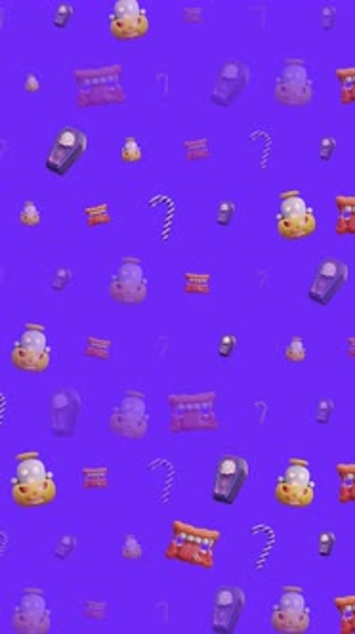 Halloween Spooky Cute 3D Elements Looping Background