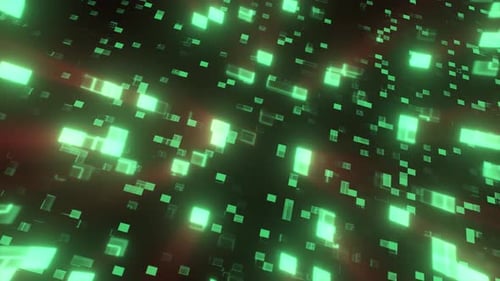 Dynamic Glowing Squares Technology Background
