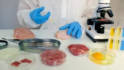 Food Sample Injected in Clinical Laboratory Setting