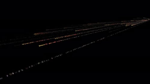 Fast blazing meteors from distance on transparent background