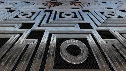 Abstract Geometric Metallic Pattern Animation Loop