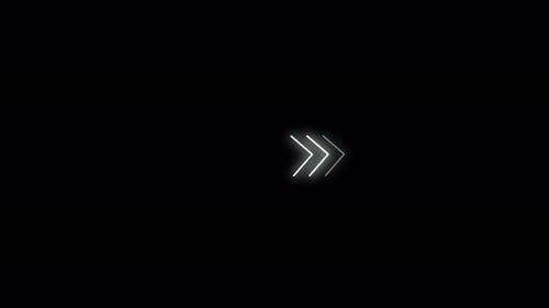 Animated Chevron direction arrows pass horizontally over black screen