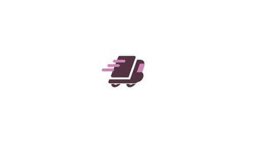 Flat Design Delivery Truck Icon Animation
