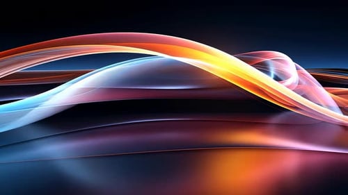 Abstract flowing ribbons of vibrant colors