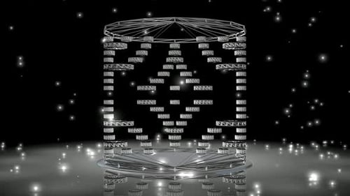 Animated 3D Geometric Structure Digital Data Loop