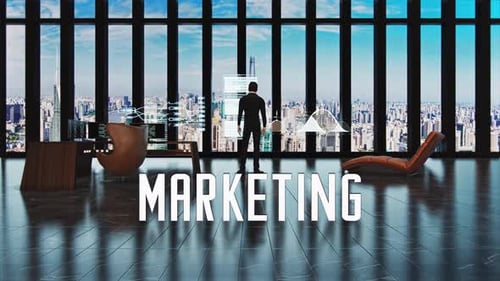 Successful Businessman And Marketing Text
