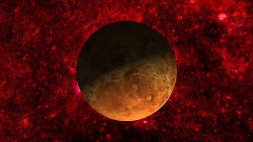 Realistic Venues planet with rotating on star view of galaxy