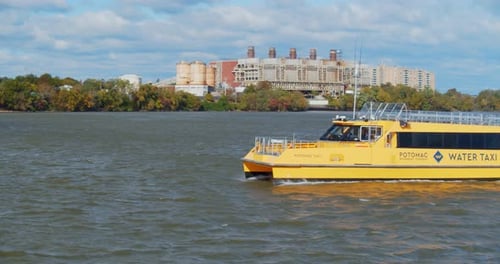Washington D.C. / USA - November 18, 2019: Potomac River Water Taxi,