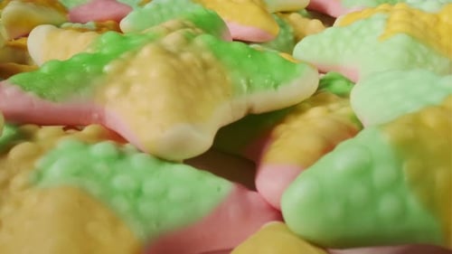 Close Up of Colorful Gummy Candies in the Shape of a Starfish