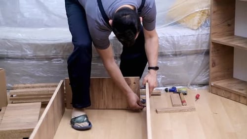 Assembling Furniture Indoors