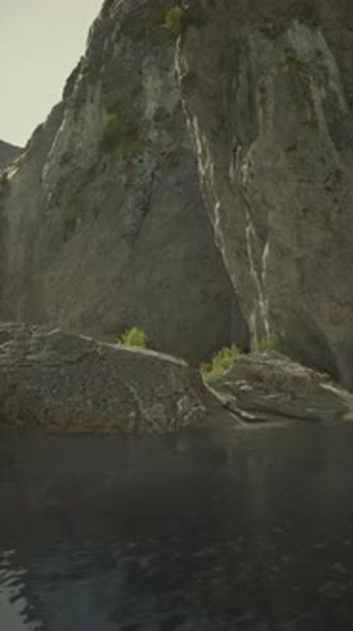 Majestic Rock Formation Next to Water