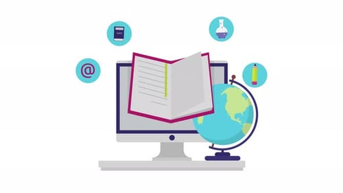 Flat Design Online Education and Knowledge Concept Animation