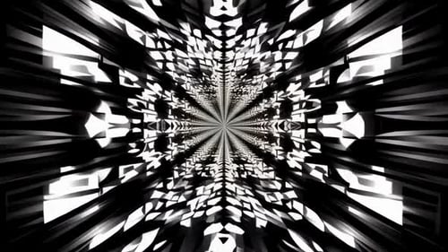 Abstract Black and White Geometric VJ Loop Tunnel Background