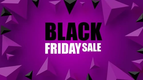 Animated Black Friday Sale Text Reveal with Geometric Pyramids