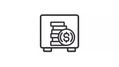 Animated Safe with Money Linear Icon