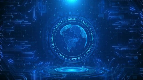 Futuristic Digital Global Network Technology Background