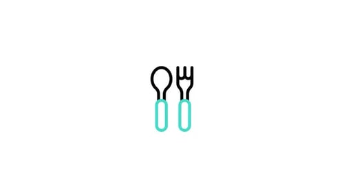 Minimalist Animated Fork and Spoon Icon