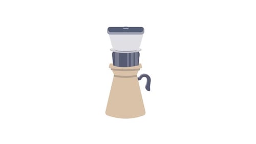 Animated Flat Design Cold Brew Coffee Making Process