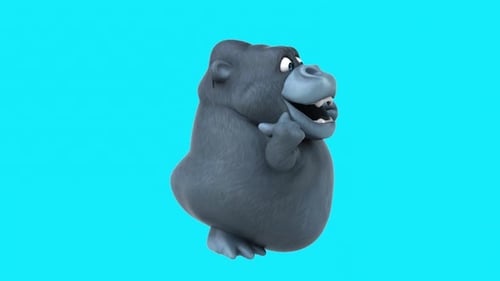 Fun 3D cartoon gorilla (with alpha channel)