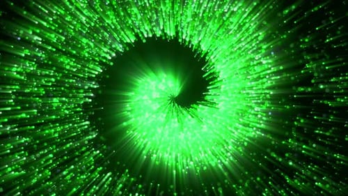 Abstract Spiral Tunnel Of Beautiful Flying Glowing Magical