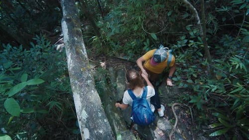 Couple Hiking in the Forest